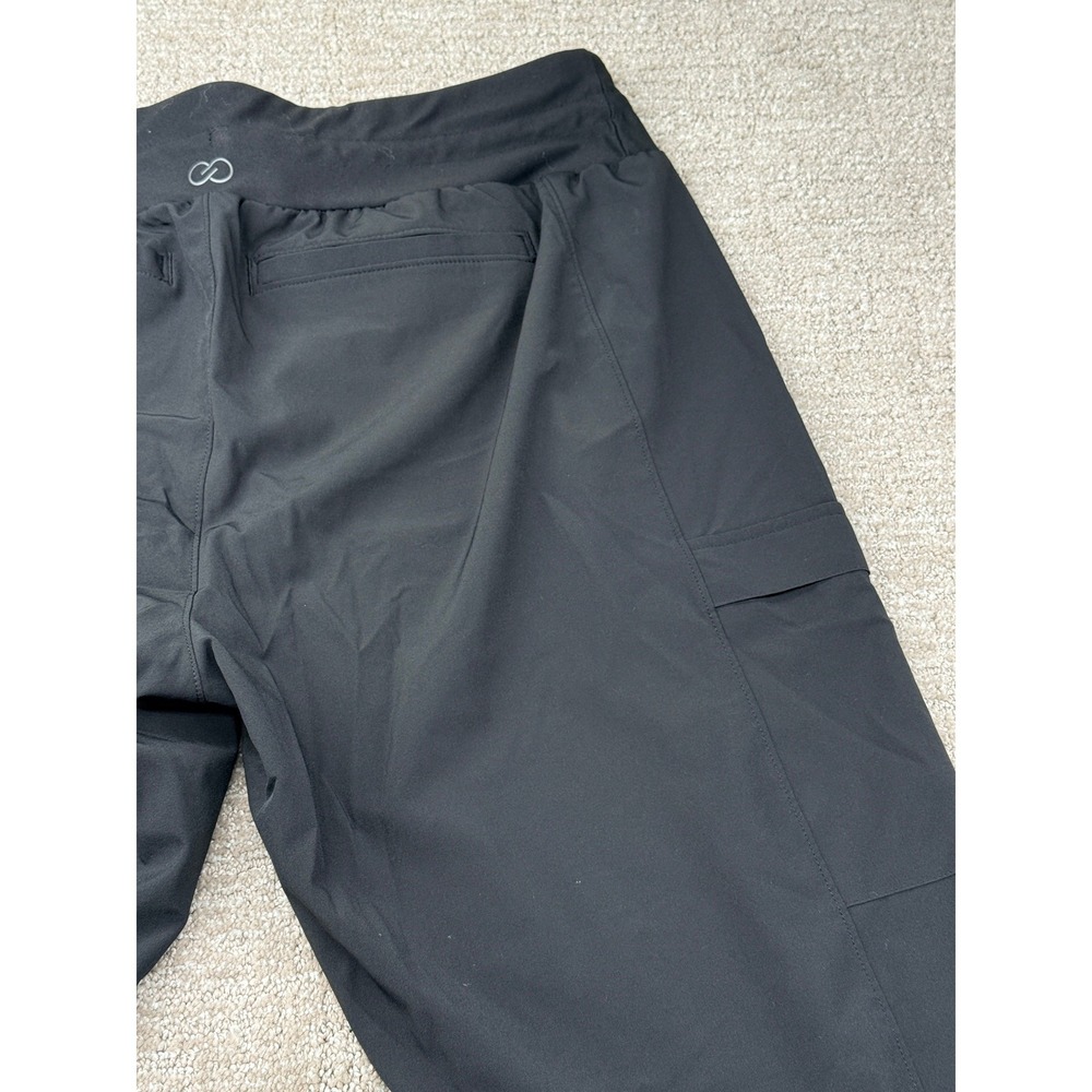 CALIA Jogger Pants Womens Large Black Cargo High Rise Drawstring Pocket - Picture 8 of 11